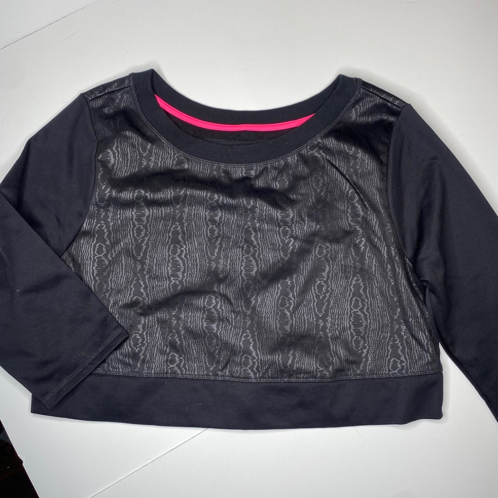 LIVIACTIVE Sophie Theallet Black‎ Snake Print Cropped Athletic Top Size 14/16